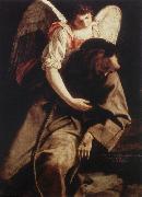 GENTILESCHI, Orazio St Francis and the Angel fdg oil on canvas